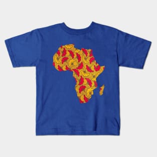 Traditional African Pattern united behind African continent outline Kids T-Shirt